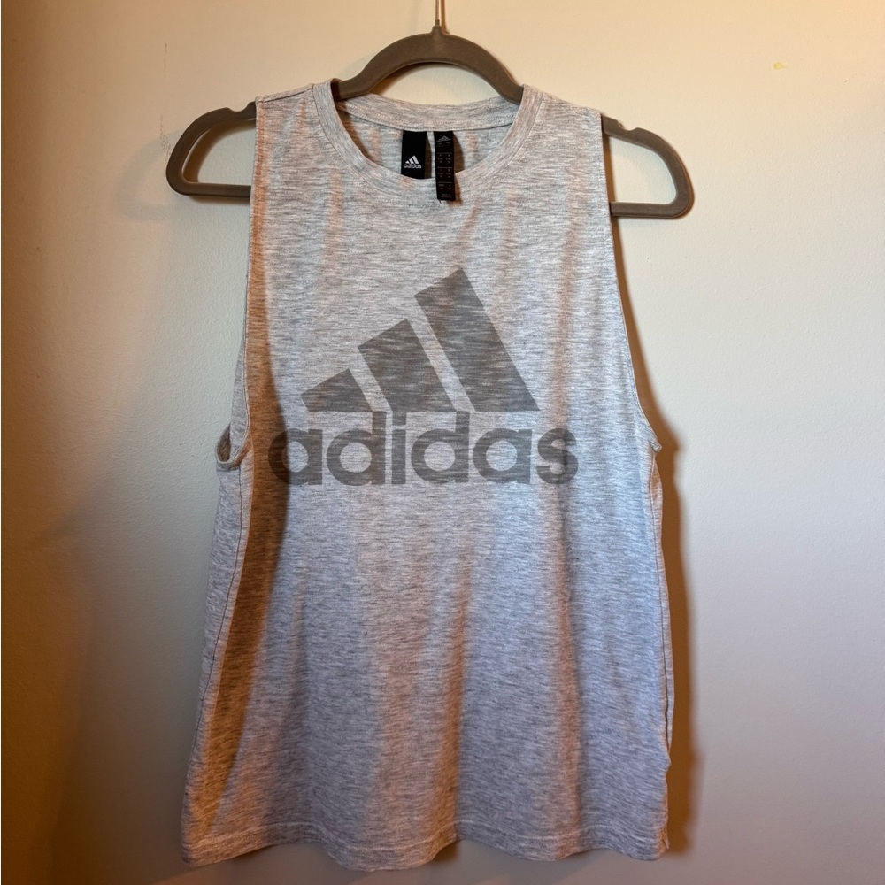 Adidas Gray Muscle Tee Tank Top